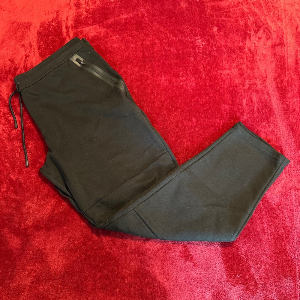 HM Move Womens XL Black Tapered‎ Joggers Drawstring Athletic Pants Zip Pockets